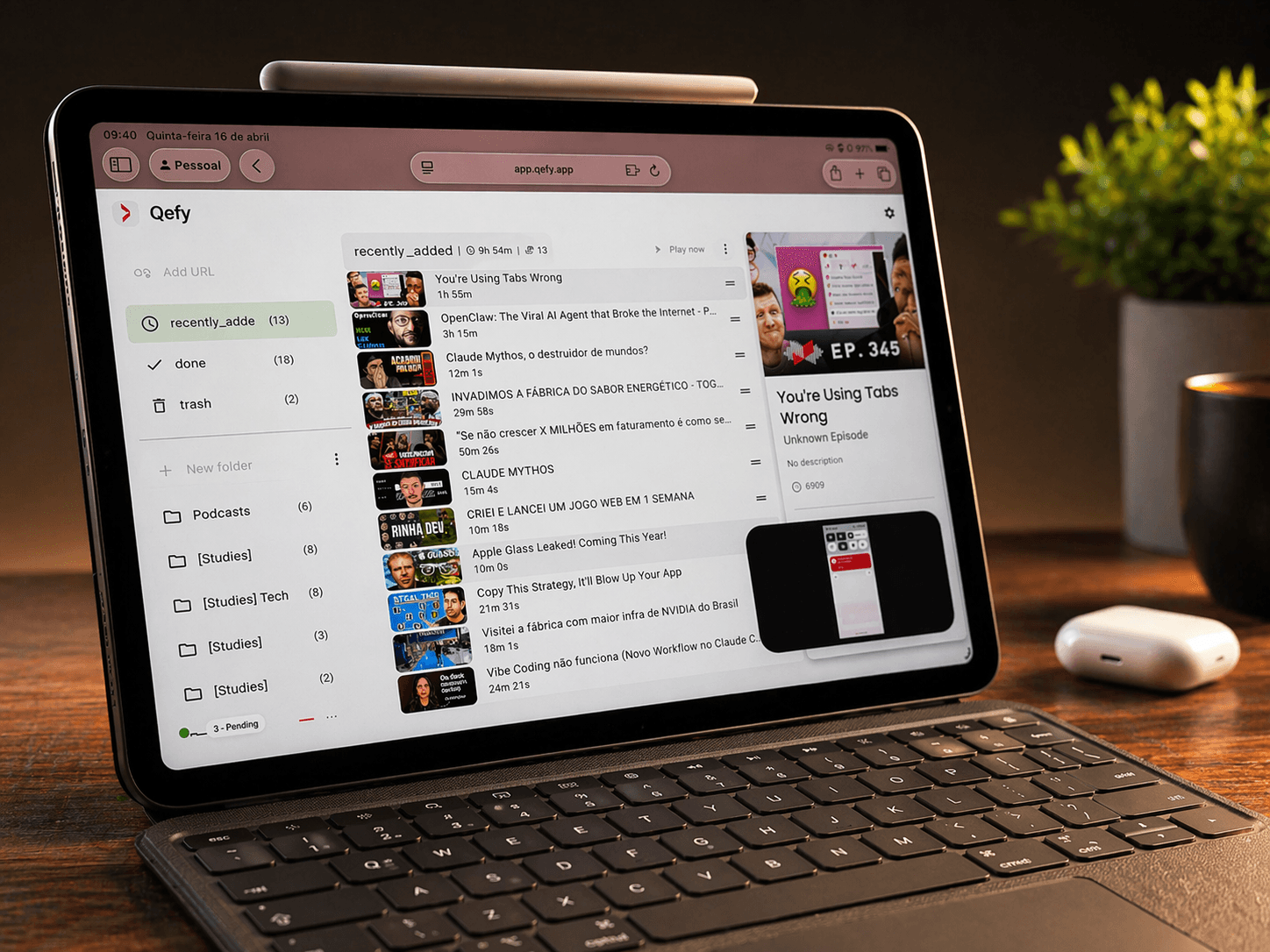 QueueFy app showcase on phone and tablet