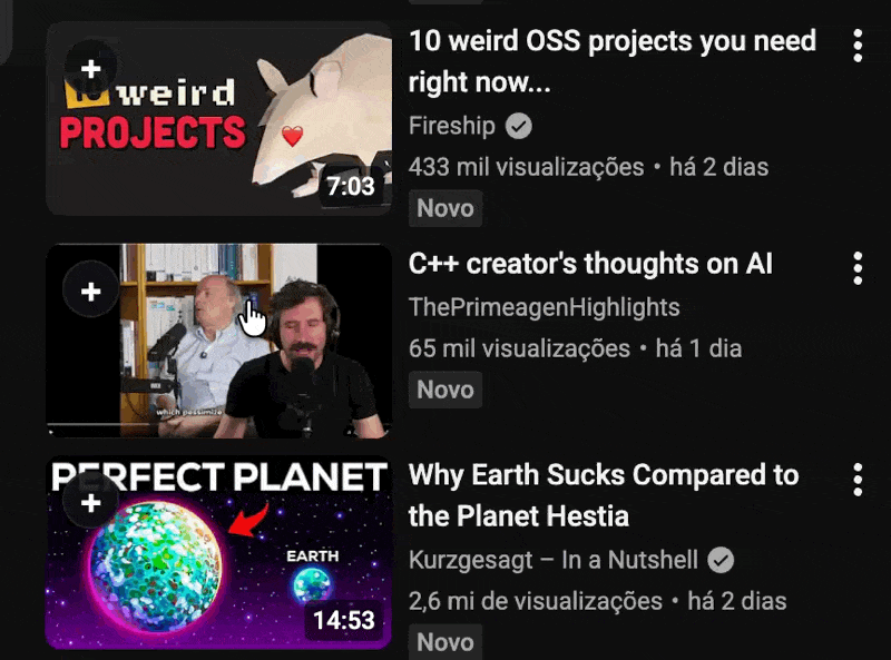 Screenshot: saving media to a folder