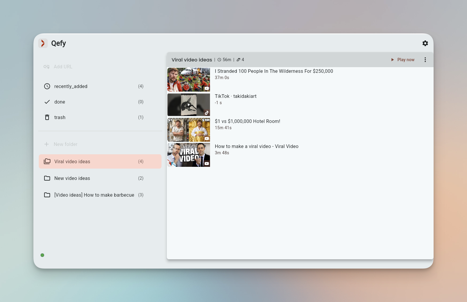 QueueFy for creators — organizing viral video ideas in folders